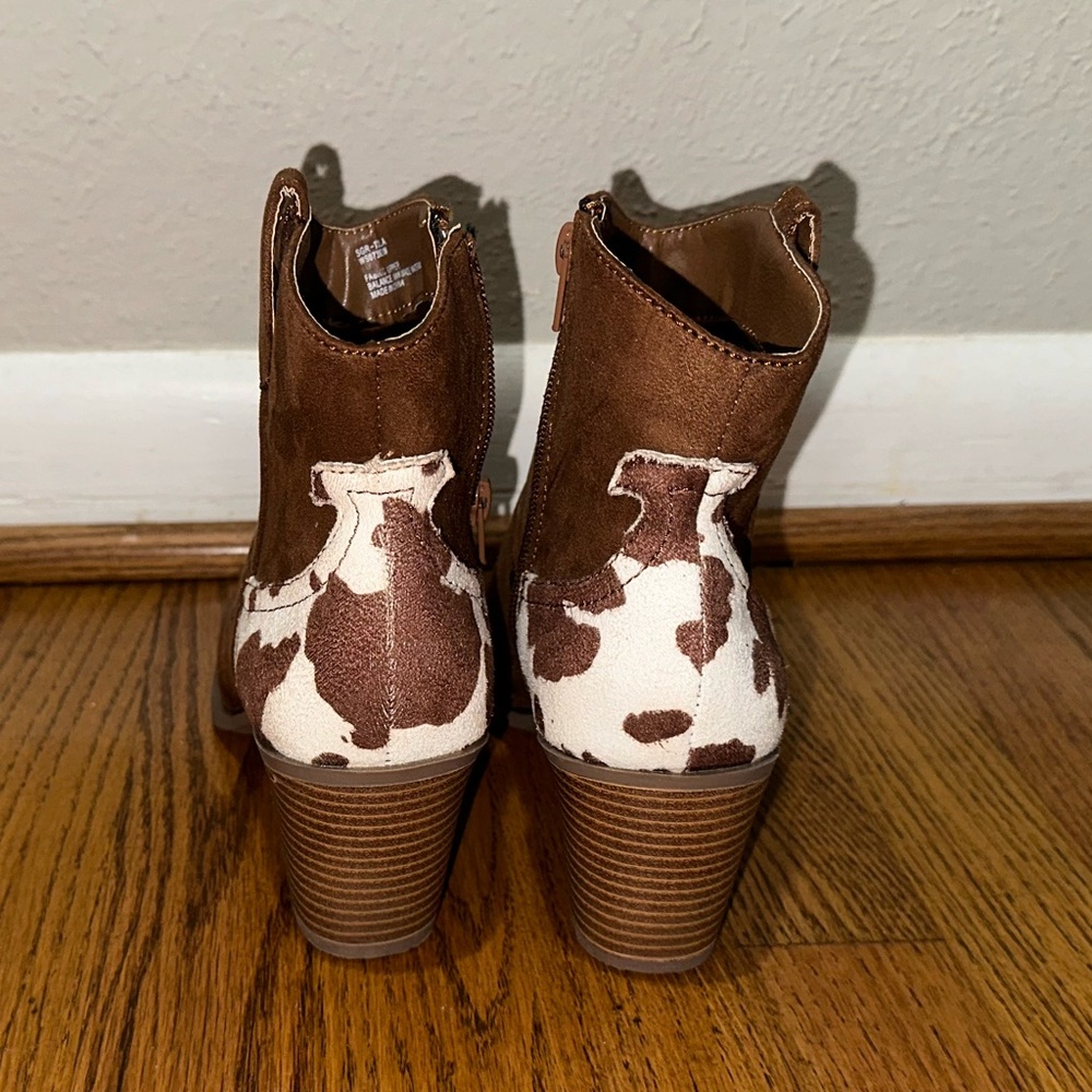 Cow Print Booties